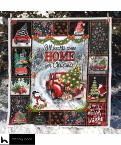 All Hearts Come Home For Christmas Quilt And Sherpa Blanket