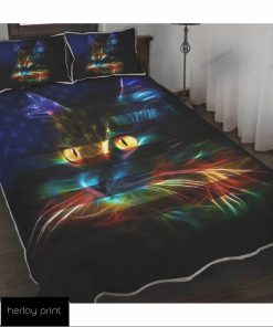 American Cat Neon Quilt Bedding Set