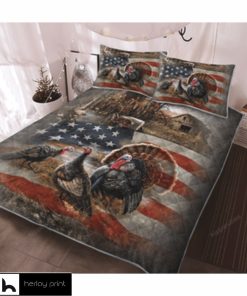 American Turkey Hunting 3D All Over Printed Quilt Bed Set & Bedding Set