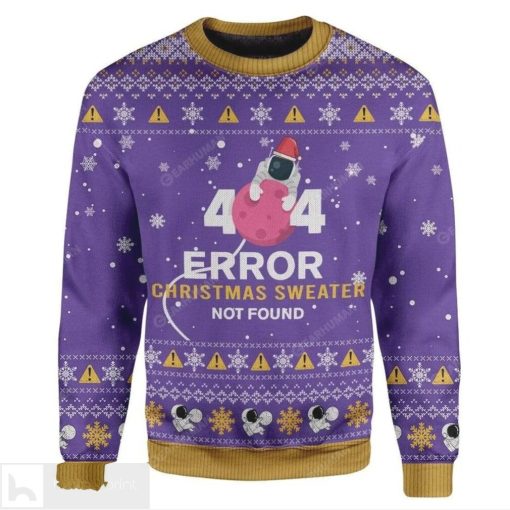 Astronaut 404 error christmas sweater not found ugly sweater