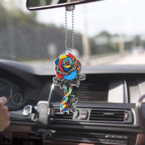 Autism Rosy Plastic Car Hanging Ornament