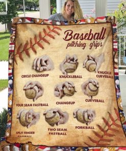 Baseball Pitching Grips Quilt Blanket