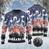 Black Angus Cattle Lovers Christmas Gift Snow Farm All Over Print Sweater