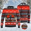 Black Angus Cattle Lovers Red Black Pattern All Over Print Sweater