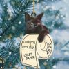 Black Cat Love You Shape Ornament
