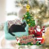 Black Cat Lying On Couch And Christmas Tree Ornament