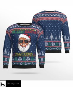 Black Santa Christmas ugly sweater