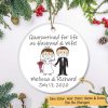 Bride and Groom Personalized Ornament, married during quarantine, wedding ornament