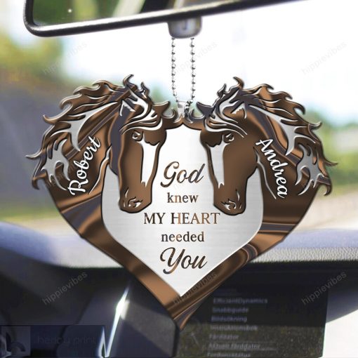 Brown Horse Couple God Knew My Heart Personalized Ornament