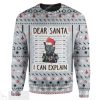 Cat dear santa I can explain ugly christmas sweater