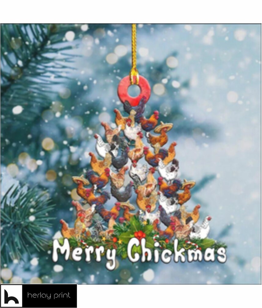 Chicken chickmas merry christmas   Ornamen