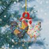 Chicken couple merry christmas