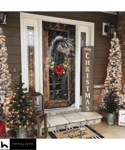 Christmas Horse Door Cover