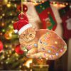 Christmas Light Orange Cat Ornament