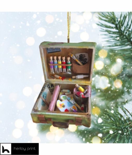 Color painting box merry christmas Ornament