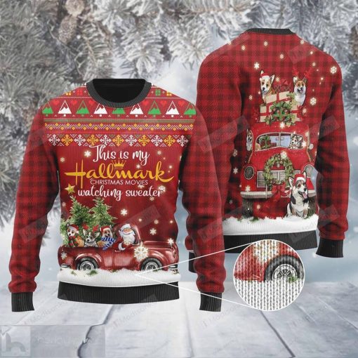 Corgi and Santa Claus this is my hallmark ugly christmas sweater
