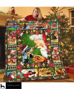 Dachshund Christmas Quilt Blanket