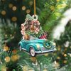 Dachshund On Car Christmas Ornament Decorated Xmas Trees Christmas Gifts For Dog Lovers