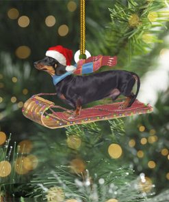 Dachshund Santa Ornaments Merry Christmas 2021 Hanging Decor Presents For Dog Owners