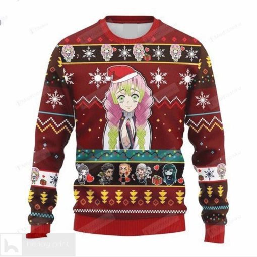 Demon Slayer Mitsuri Kanroji anime ugly christmas sweater