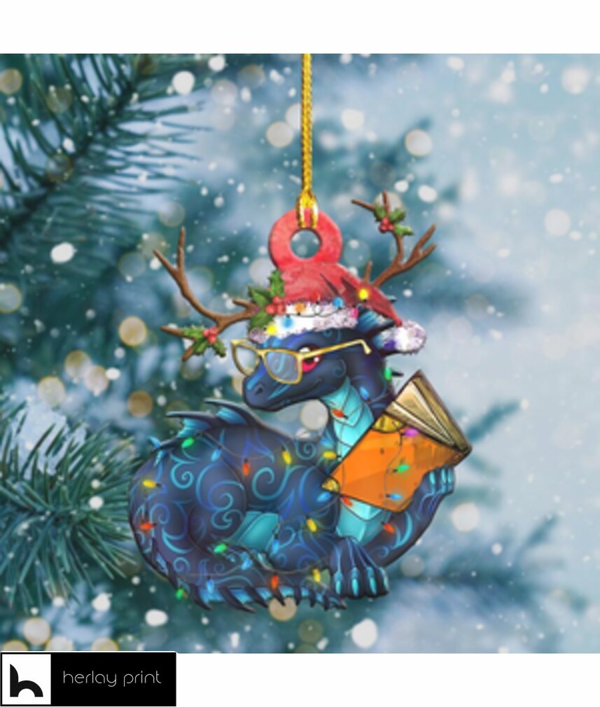 Dragon And Book Light Christmas Shape Ornament