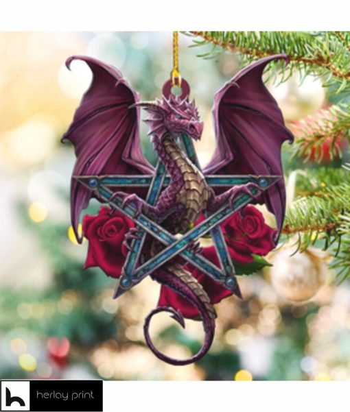 Dragon and Rose 7 Ornament