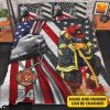 Firefighter Flag Personalized Quilt_ Quilt Combo Set , Name & Number c
