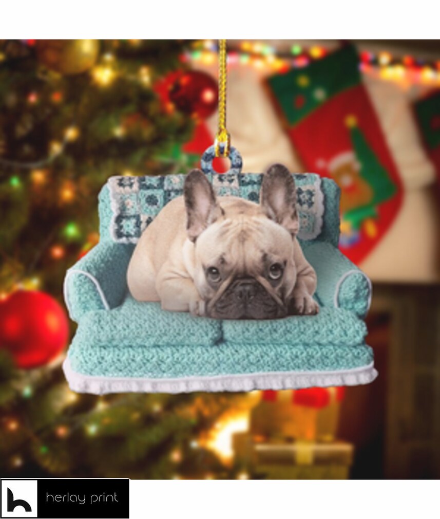 French Bulldog Merry Xmas   Ornament