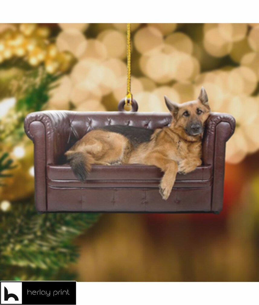 German Shepherd Is On The Couch   Ornament