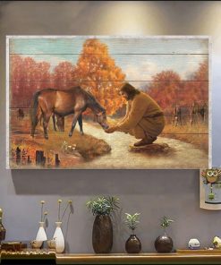 God Jesus And Horse Poster Jesus Canvas Christian Wall Art Home Decora