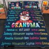 Grandma Snowman With Grandkids Chrsitmas Personalized Quilt_ Quilt Bed