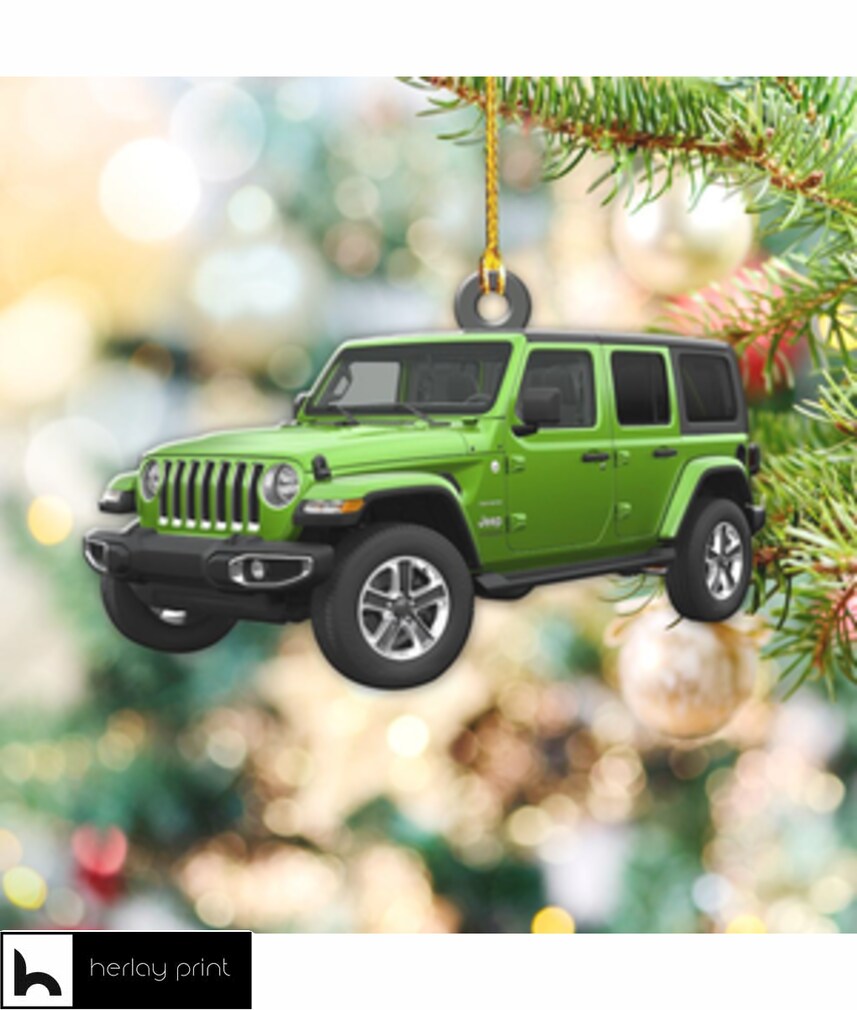 Green Jeep   Ornament