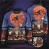 Hereford Cattle Lovers Halloween Moon All Over Print Sweater