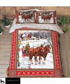 Horse Tack Christmas Quilt Bed Set