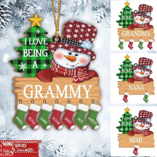I Love Being A Grandma Snowman Christmas Ornament