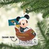 Jacksonville Jaguars Mickey Santa On Football Ball Sleigh Ornament