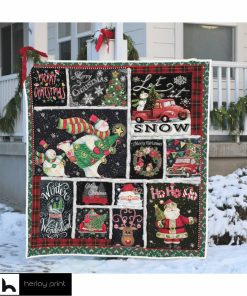 Merry Christmas Let It Snow Quilt Blanket