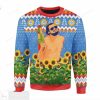 Leo running with water gun ugly christmas sweater