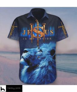 Lion Jesus Is My Savior Hawaiian Shirt Unique Cool Christian Shirt Apparel For Men Gift
