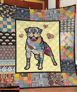 Love Of Rottweiler quilt blanket funny family holiday, Xmas Quilt