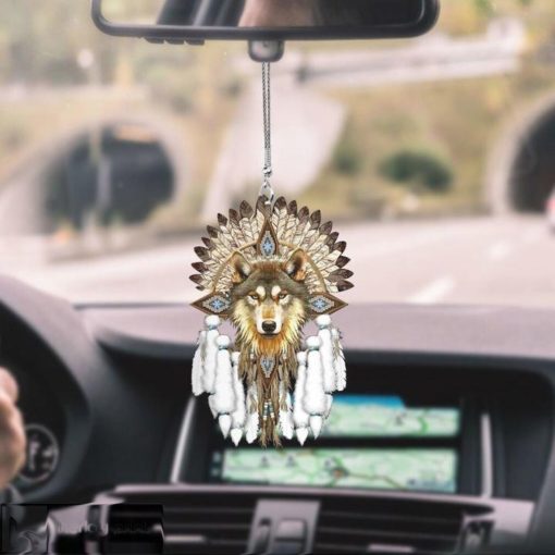 Native Americans Wolf Dreamcatcher Limited Car Hanging Ornament