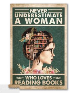 Never Underestimate a woman who loves Reading Books Poster