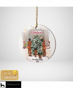 Our First Christmas As A Family Of 4 Black Family Christmas Ornament