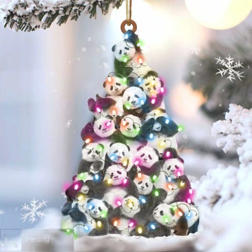 Panda Christmas Ornament Cute Panda Christmas Hanging Ornament Xmas Tree Decorations
