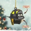 Personalized Firefighter Hat Xmas Ornament