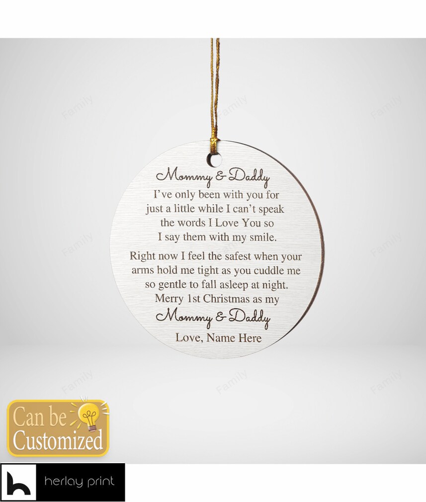 Personalized Merry 1st Christmas As My Mommy & Daddy Ornament