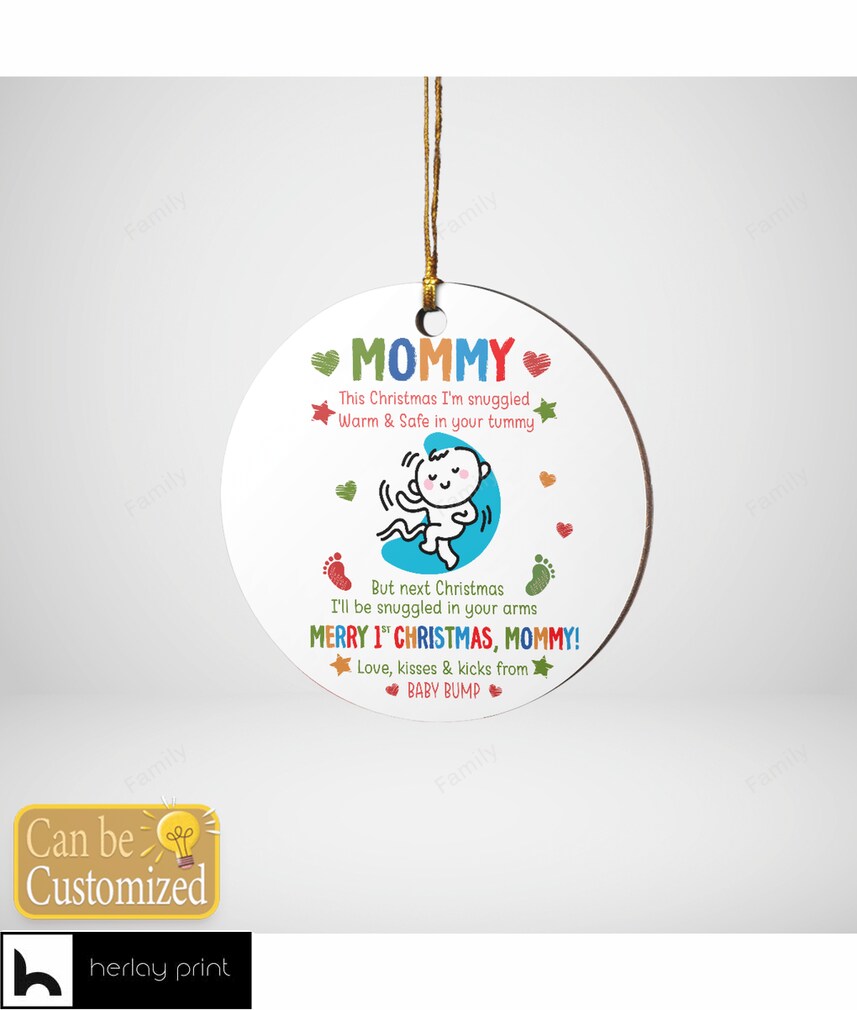 Personalized Merry 1st Christmas Mommy Ornament