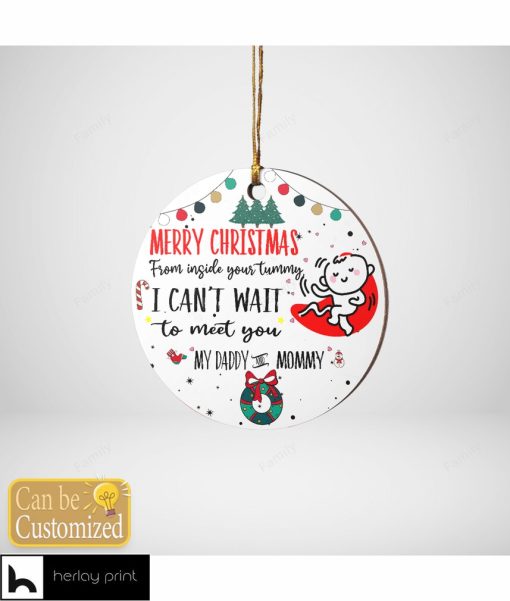 Personalized Merry Christmas From Inside Your Tummy Ornament