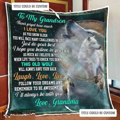 Personalized Wolf Boy Quilt Blanket Quilt Set
