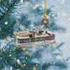 Pontoon Boat Christmas Lights Shape Ornament